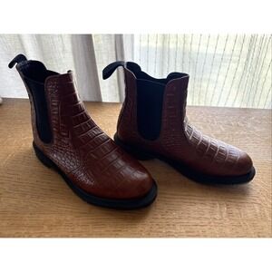 Dr. Martens  Womens Flora Croc Chelsea Boot Brown Size US 7 L